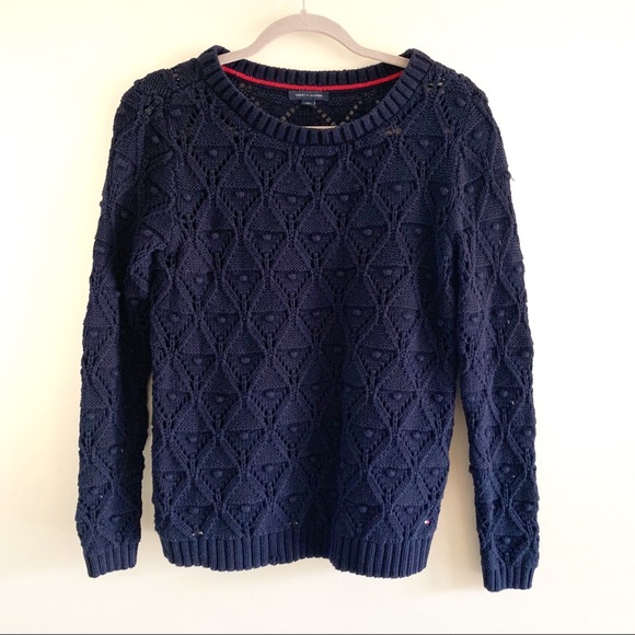 Tommy Hilfiger open Crochet Swiss Dot Sweater - Picture 3 of 7